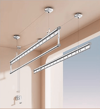 Easerack Hand Winch Clothes Drying Rack Installed on Gypsum Ceiling