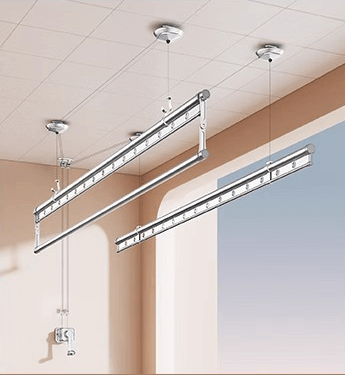 Easerack Hand Winch Clothes Drying Rack Installed on Integrated Ceiling